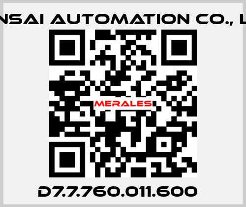 D7.7.760.011.600   KANSAI Automation Co., Ltd.