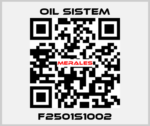 F2501S1002 Oil Sistem