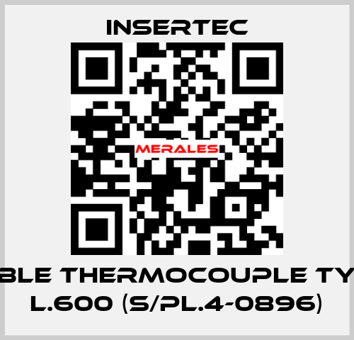 Double thermocouple Type k L.600 (s/pl.4-0896) Insertec