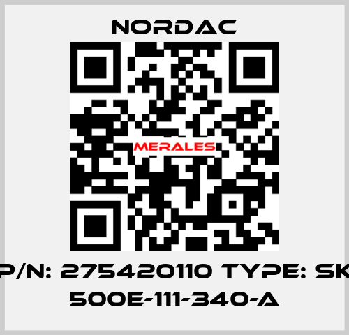 P/N: 275420110 Type: SK 500E-111-340-A NORDAC