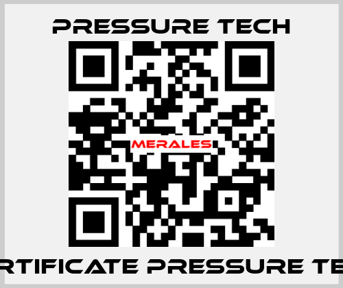 Certificate Pressure Tech Pressure Tech