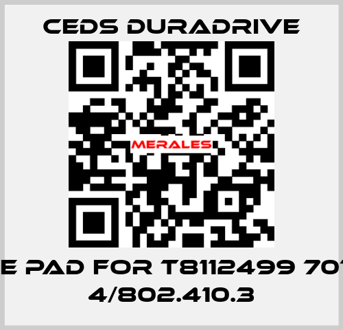 brake pad for T8112499 7016356 4/802.410.3 Ceds Duradrive