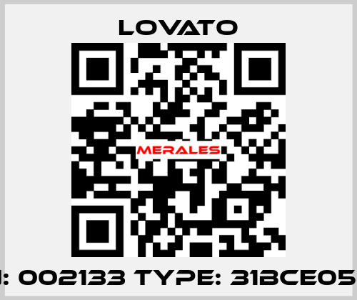 P/N: 002133 Type: 31BCE0524  Lovato