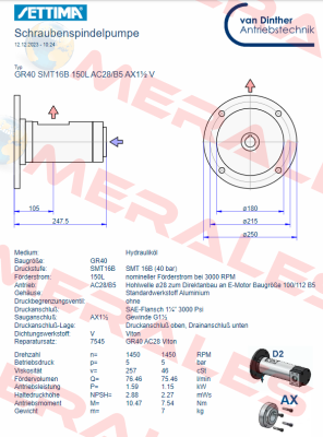 GR40 SMT 16B 150L AC28/B5 AX11/2" V Settima