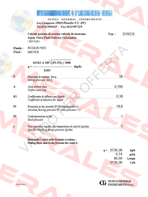 020098486 / D10/CS Nuova General Instruments