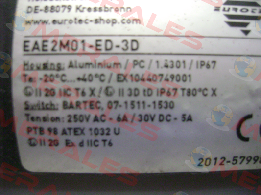 EAE2M01-551-ED-3D Eurotec