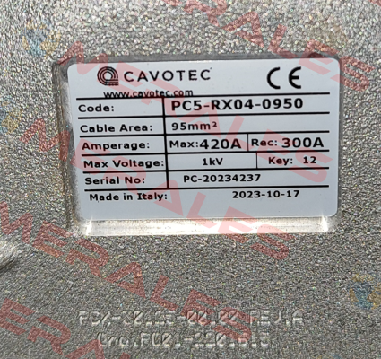 plug for PC5-RX04-0950 Cavotec