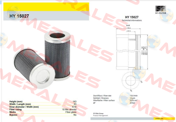 HY 15027 SF FILTER