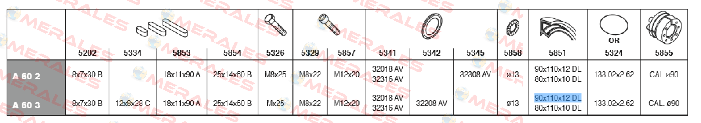 CLB 90X110X12 DL NBR (Code 710308650) Bonfiglioli