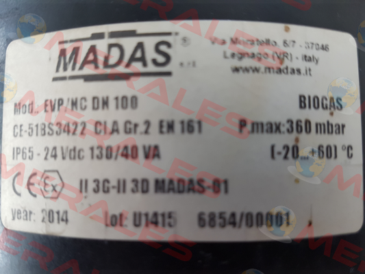 EVP/NC DN100  Madas