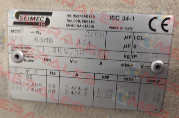 HPE 63MB 2 B34 - OEM  Seimec (Rossi)