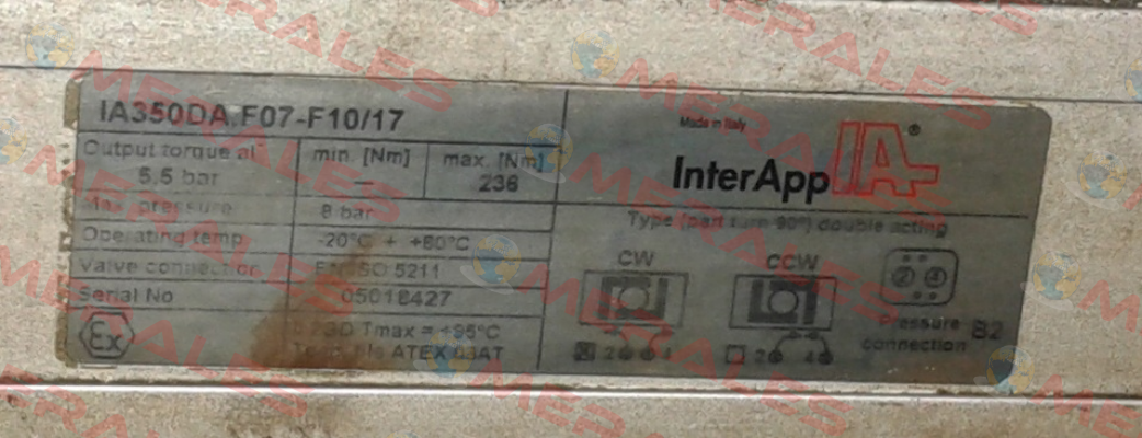 IA350DA F07-F10/17  obsolete/ replaced by IA350D.F07-F1017 InterApp