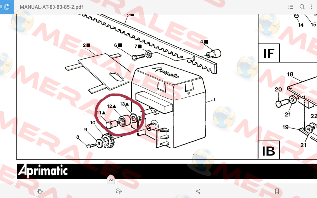 Counter roll for Aprimatic AT80 Z16  Aprimatic