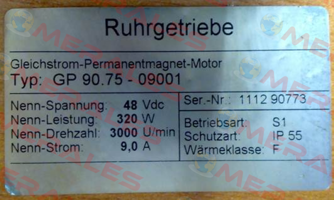 Typ: GP 90.75-09001  Ruhrgetriebe