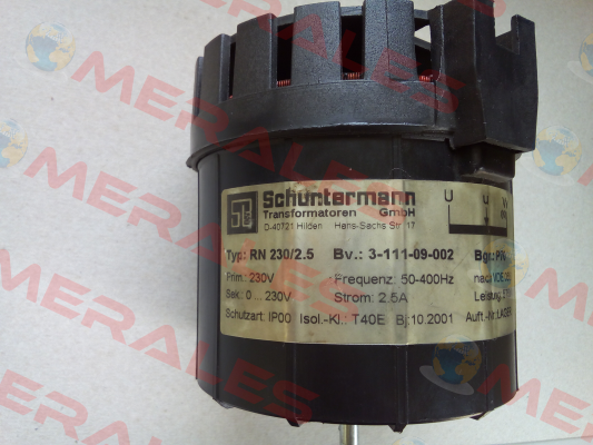 RN 230/2.5 Schuntermann Transformatoren