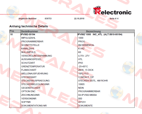 IPV582*1000 INC-HTL TR Electronic