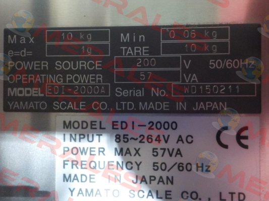 EDI-2000A, S/N:WD150211, YAMATO