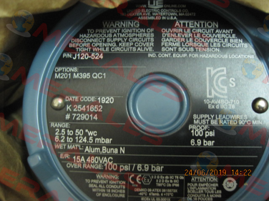 J120-524-M201-M395-QC1 United Electric