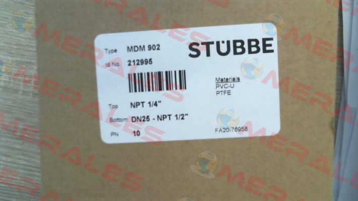 PN: 212995 Type:MDM902 Stübbe