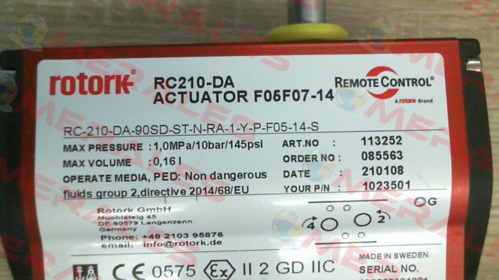 PA-RC-210-DA Rotork