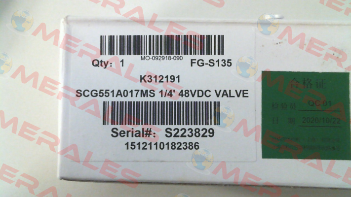 G551A017MS 48VDC Asco