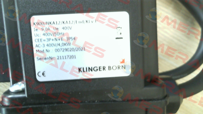 K900/NKA12/KA12/KLvP/End/3Ph-400V (0072.9020) Klinger Born