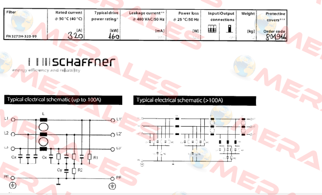 FN3270H-320-99 Schaffner