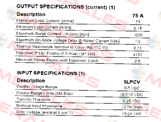 5LPCV2475 5 VDC  Crydom