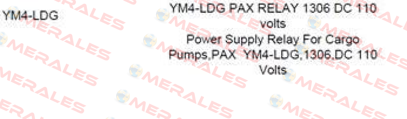 YM4-LDG PAX RELAY 1306 DC 110  Luxco (formerly Westronics)