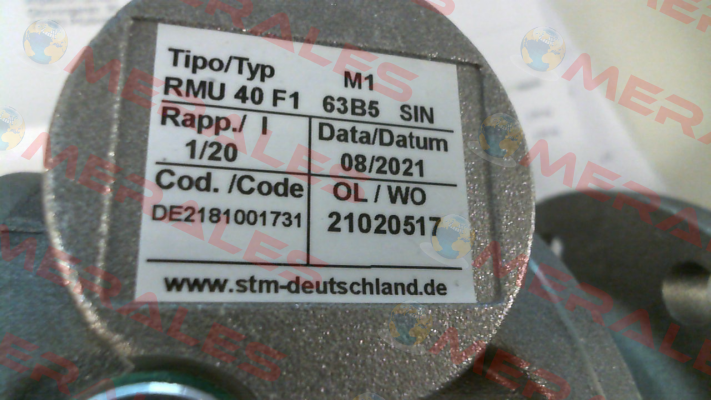 RMU 40 F1 1/20 63B14 SIN Stm