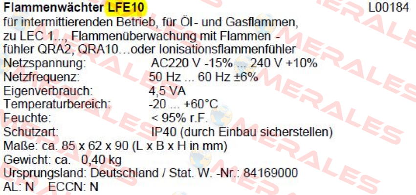 LFE10 (L00184) Siemens (Landis Gyr)