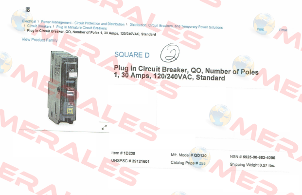 QO130  Square D (Schneider Electric)