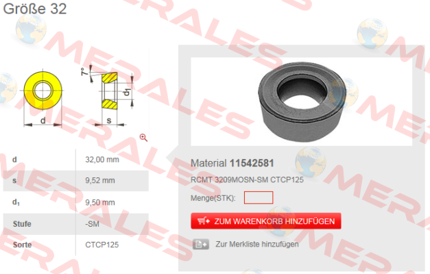 RCMT 3209MOSN-ZM HCX1125 (CT 115 42581)  Ceratizit