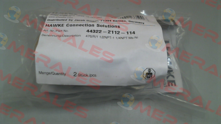 44322-2112-114 / 476/R/1 1/2NPT-1 1/4NPT Ms-Ni Hawke