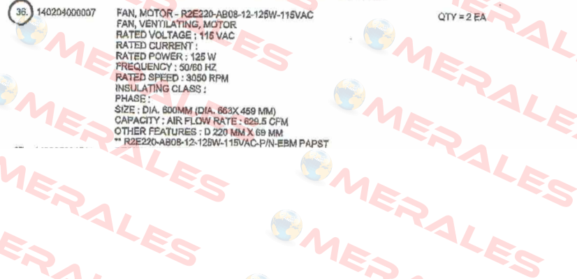 R2E220-AB08-12-125W-115VAC - obsolete alternative is EBM Papst