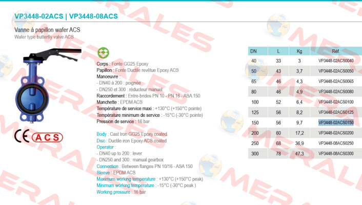 VP3448-02ACS0150  Tecofi