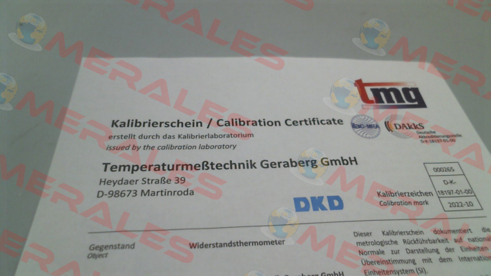 8000282 DAkkS - Calibration Certificate TMG GERABERG