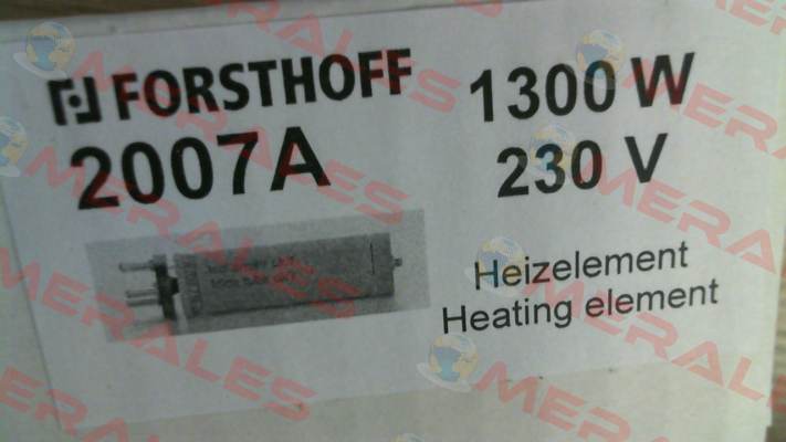 2007A / Heating element 1300 W 230 V type K Forsthoff