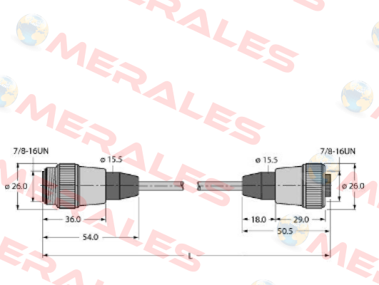 RSV-RKV-FBY49OG-60M/5D Turck