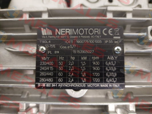 T90L 1,5kw 4P B5 Neri Motori