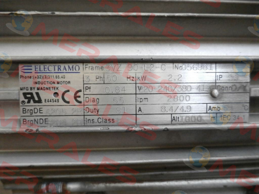 3VZ 90-L2-C not available, can be replaced by complete motor AP2.20D2N23 Electramo