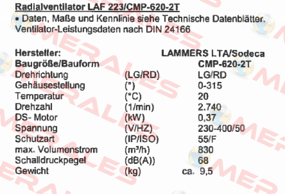 1012558 / CMP-620-2T Sodeca