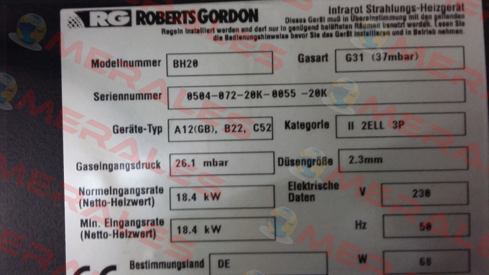 Abgasventilator BH Airflow  Combat (formerly Roberts Gordon)